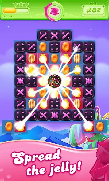 Взлом Candy Crush Jelly Saga — Много жизней — скриншот 1