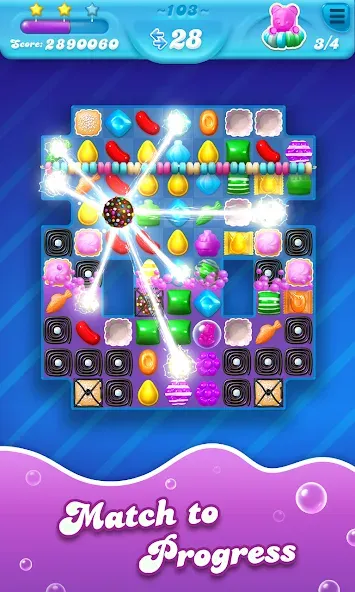 Скачать взломанную Candy Crush Soda Saga — Много жизней и ходов — скриншот 2
