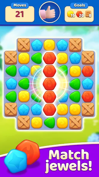 EverMatch 3 Game MOD APK на Android — Много жизней и ходов — скриншот 2