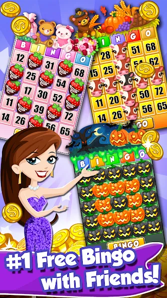Взломанная Bingo PartyLand 2: Bingo Games на Андроид — Много денег и билетов — скриншот 1