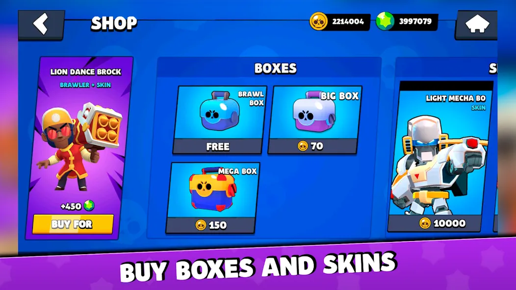 Box Simulator for Brawl Stars MOD APK на Android — Много денег и кристаллов — скриншот 2
