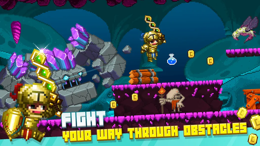 Bit Heroes Runner: Pixel Blitz MOD — Много денег на Андроид — скриншот 2