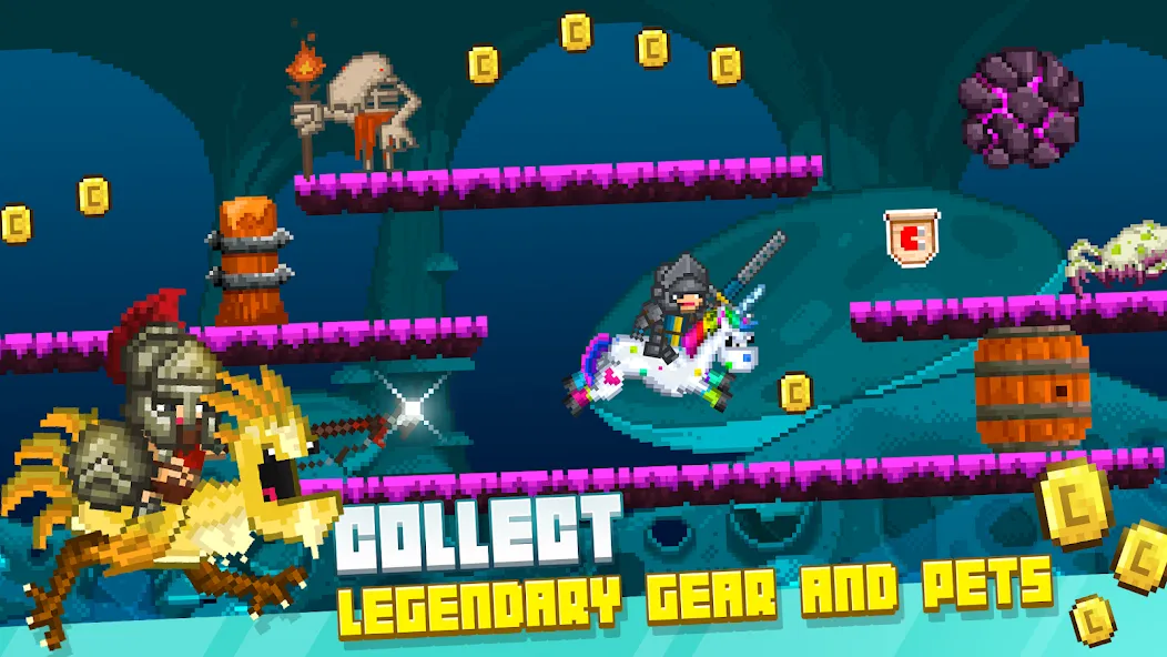 Bit Heroes Runner: Pixel Blitz MOD — Много денег на Андроид — скриншот 5