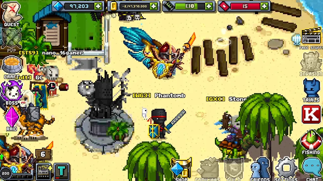 Скачать Bit Heroes Quest: Pixel RPG (Мод: Много денег) на Андроид — скриншот 4