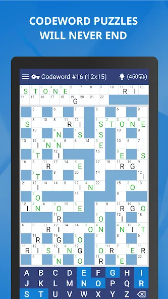 Keywords — Codeword Puzzle MOD APK на Android — Много подсказок — скриншот 2