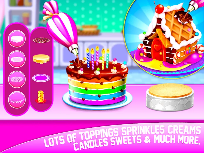 Взлом Cake Maker Sweet Bakery Games — Много денег — скриншот 1