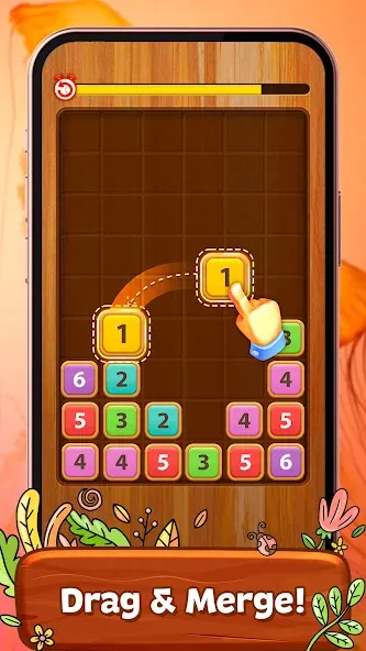 Merge Wood: Block Puzzle на Андроид — Много денег — скриншот 1