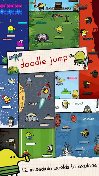 Doodle Jump MOD APK — Бессмертие и Все миры разблокированы — скриншот 2