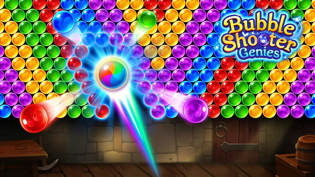 Взломанная Bubble Shooter Genies на Андроид — Много денег — скриншот 3