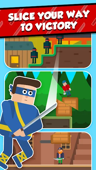 Скачать Mr Ninja - Slicey Puzzles — Много денег и без рекламы — скриншот 4