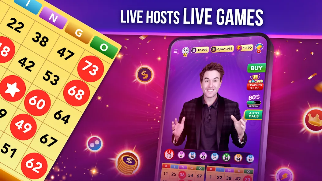 Скачать взлом Live Play Bingo: Real Hosts на Андроид — Много денег — скриншот 2 Скачать взлом Live Play Bingo: Real Hosts на Андроид — Много денег — скриншот 2