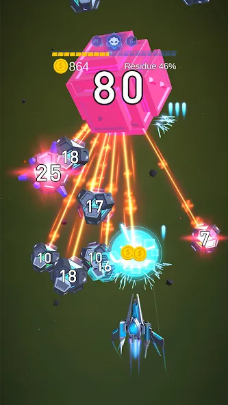 Dust Settle 3D - Galaxy Attack — Мод: Много денег и бесконечные патроны — скриншот 3