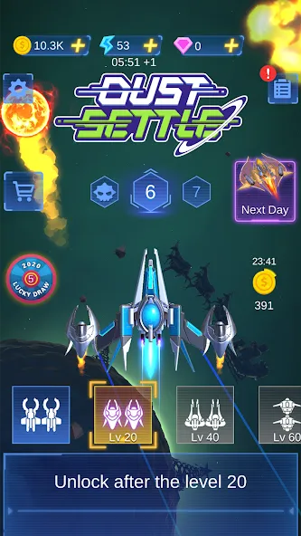 Dust Settle 3D - Galaxy Attack — Мод: Много денег и бесконечные патроны — скриншот 5