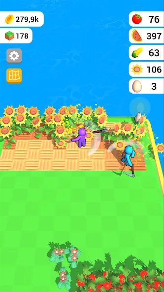Скачать Farm Land - Farming life game (Мод: Много денег) на Андроид — скриншот 3