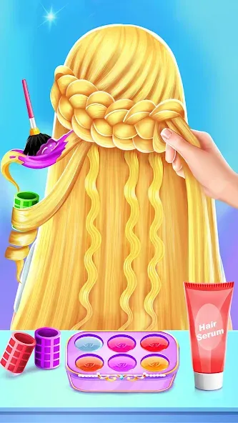 Braided Hair Salon Girls Games — Взломанная версия (Все открыто) — скриншот 2 Braided Hair Salon Girls Games — Взломанная версия (Все открыто) — скриншот 2