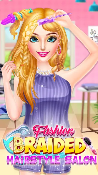 Braided Hair Salon Girls Games — Взломанная версия (Все открыто) — скриншот 3 Braided Hair Salon Girls Games — Взломанная версия (Все открыто) — скриншот 3