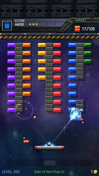 Взломанная Brick Breaker Star: Space King на Андроид — Много денег — скриншот 4