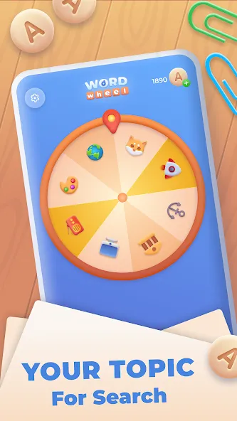 Word Wheel - Word Search — Взломанная версия (Много подсказок) — скриншот 1 Word Wheel - Word Search — Взломанная версия (Много подсказок) — скриншот 1