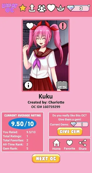 Rate My OC MOD APK на Android — Все разблокировано — скриншот 4