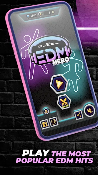 Guitar Hero Game: EDM Music (Мод Все разблокировано) — скриншот 1