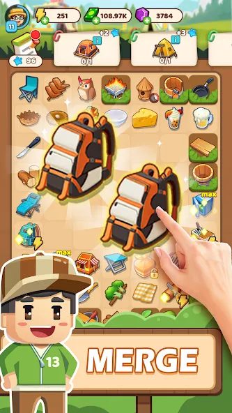 Скачать Campsite Craze: Puzzle Merge на Android — Много денег — скриншот 2