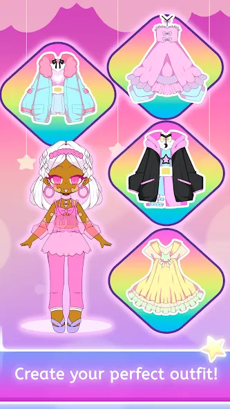 Скачать взломанную Mimistar dress up chibi doll — Все открыто — скриншот 3 Скачать взломанную Mimistar dress up chibi doll — Все открыто — скриншот 3