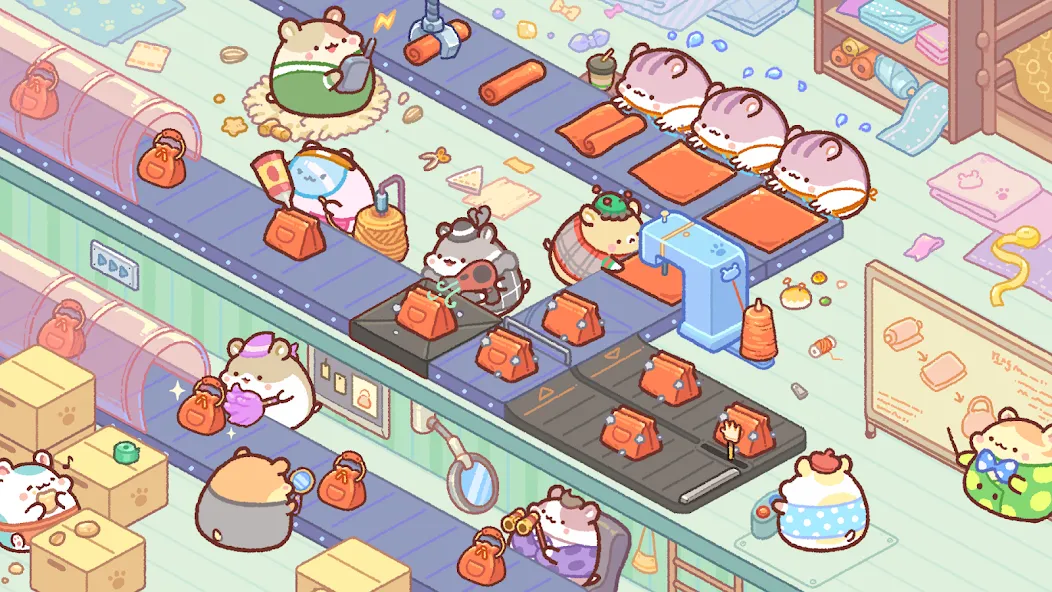 Взлом Hamster Bag Factory : Tycoon — Много денег — скриншот 2