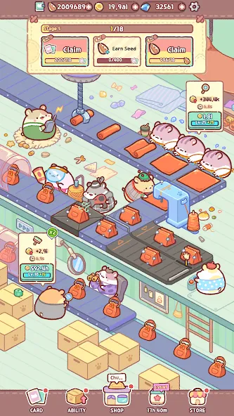 Взлом Hamster Bag Factory : Tycoon — Много денег — скриншот 4