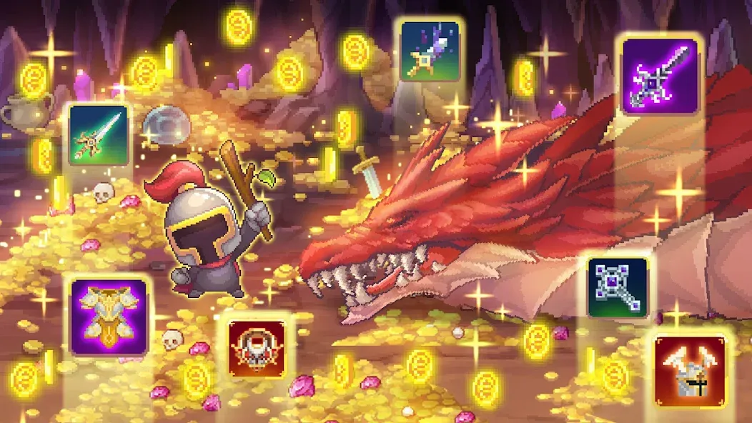 Retro Hero Mr Kim : Idle RPG Mod APK Много денег — Скачать на Андроид — скриншот 2