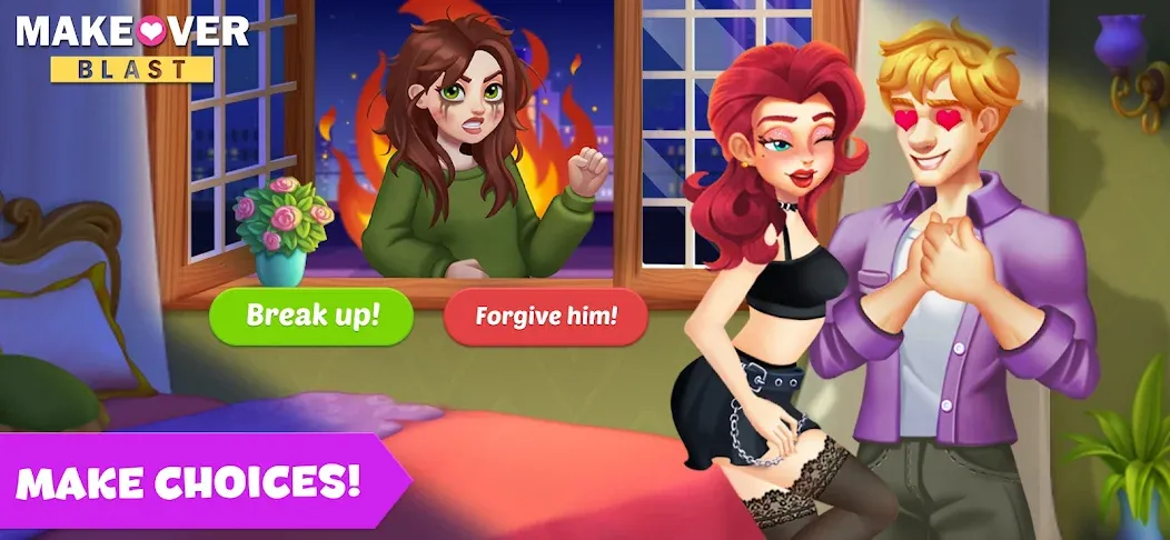 Makeover Blast: Dressup Salon MOD — Много денег и кристаллов на Андроид — скриншот 1