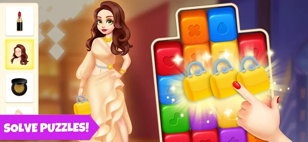 Makeover Blast: Dressup Salon MOD — Много денег и кристаллов на Андроид — скриншот 5