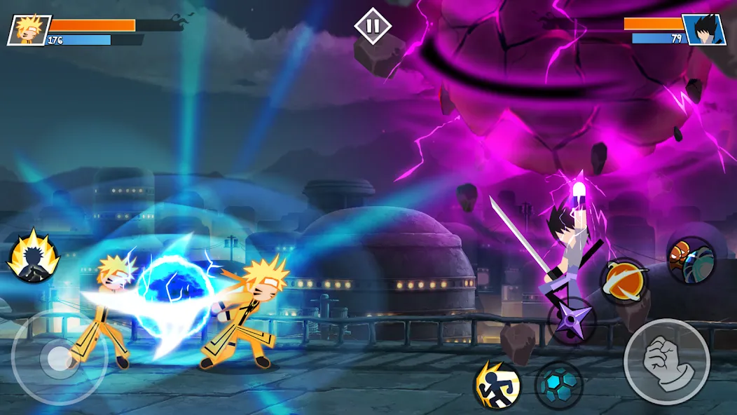 Скачать Stick Ninja Fight (Мод: Много денег) на Андроид — скриншот 1