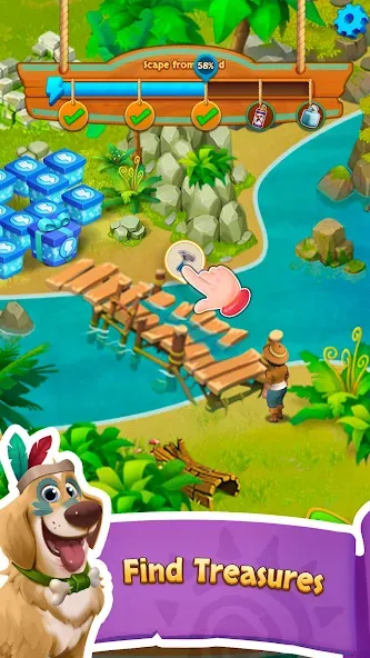 Island Adventure Jungle Blast (Мод Много денег и кристаллов) — скриншот 3 Island Adventure Jungle Blast (Мод Много денег и кристаллов) — скриншот 3