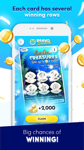 Взлом Bravoscratch, scratch games! — Много денег — скриншот 4 Взлом Bravoscratch, scratch games! — Много денег — скриншот 4