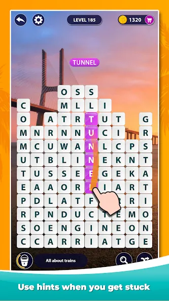 Word Surf - Word Game MOD APK на Android — Много денег и подсказок — скриншот 3