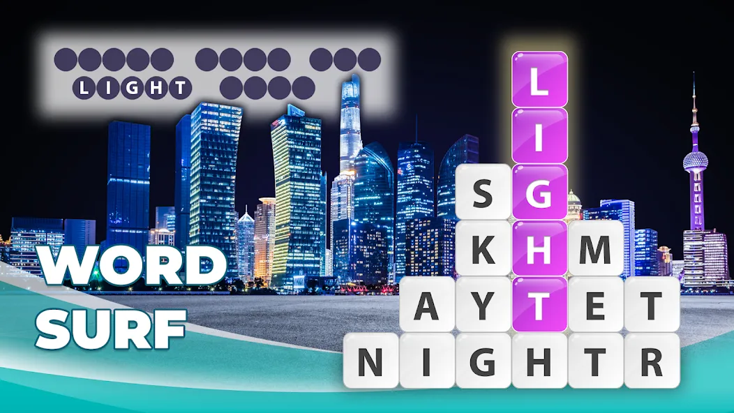 Word Surf - Word Game MOD APK на Android — Много денег и подсказок — скриншот 5