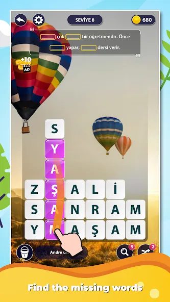 Взломанная Word Surf: Inspire на Андроид — Много денег — скриншот 1