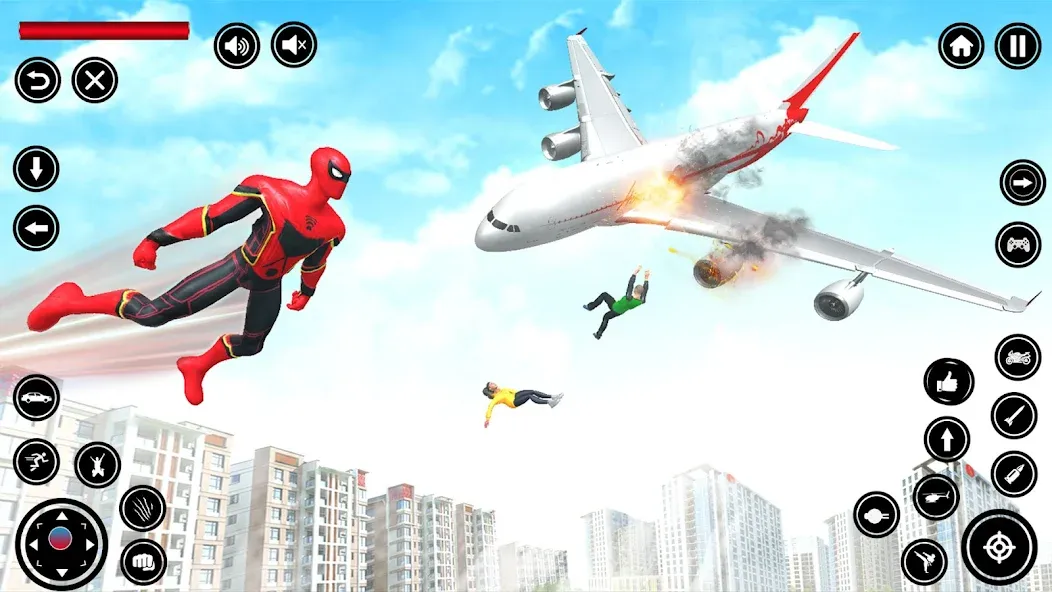 Скачать взломанную Flying Spider Rope Hero Fight — Много денег и без рекламы — скриншот 1 Скачать взломанную Flying Spider Rope Hero Fight — Много денег и без рекламы — скриншот 1