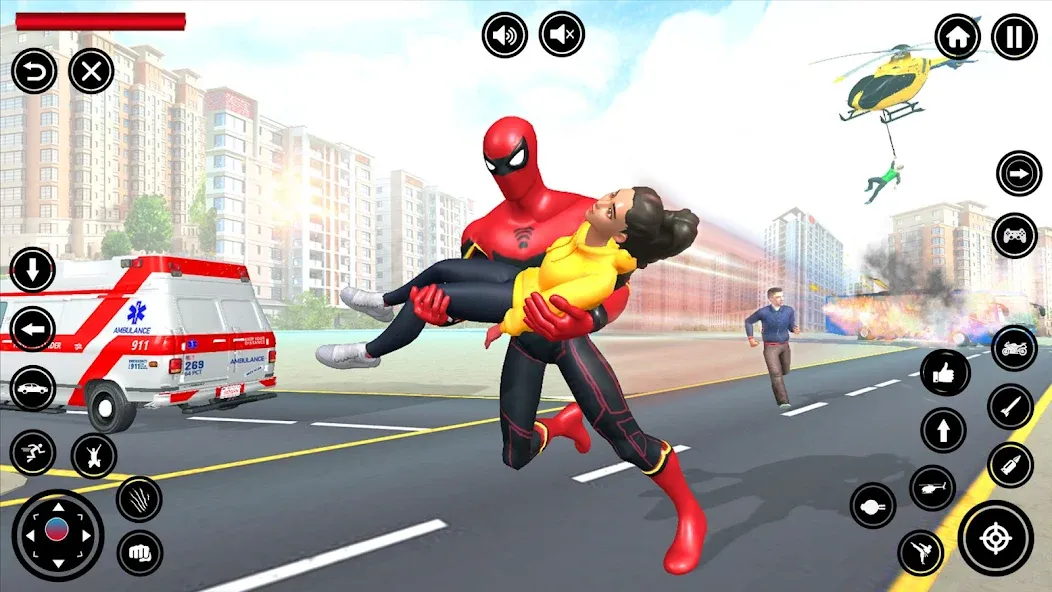 Скачать взломанную Flying Spider Rope Hero Fight — Много денег и без рекламы — скриншот 2 Скачать взломанную Flying Spider Rope Hero Fight — Много денег и без рекламы — скриншот 2