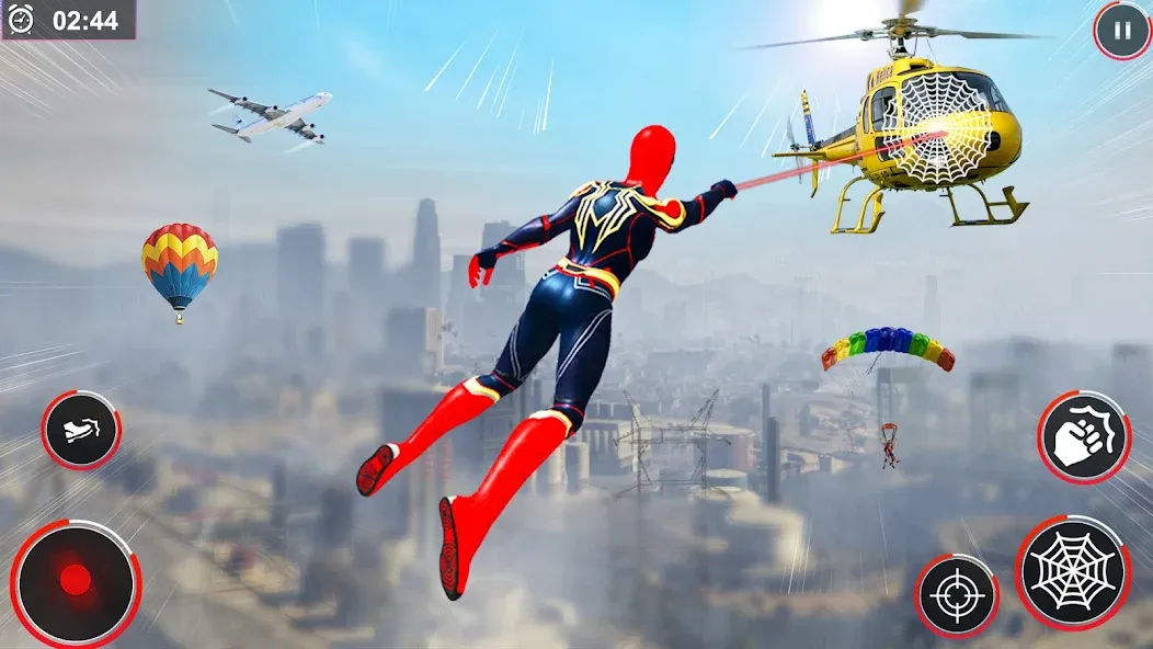 Скачать взломанную Flying Spider Rope Hero Fight — Много денег и без рекламы — скриншот 4 Скачать взломанную Flying Spider Rope Hero Fight — Много денег и без рекламы — скриншот 4