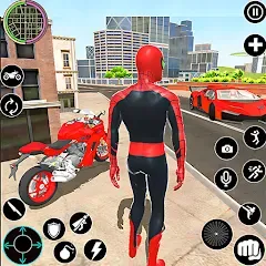 Скачать взломанную Flying Spider Rope Hero Fight — Много денег и без рекламы