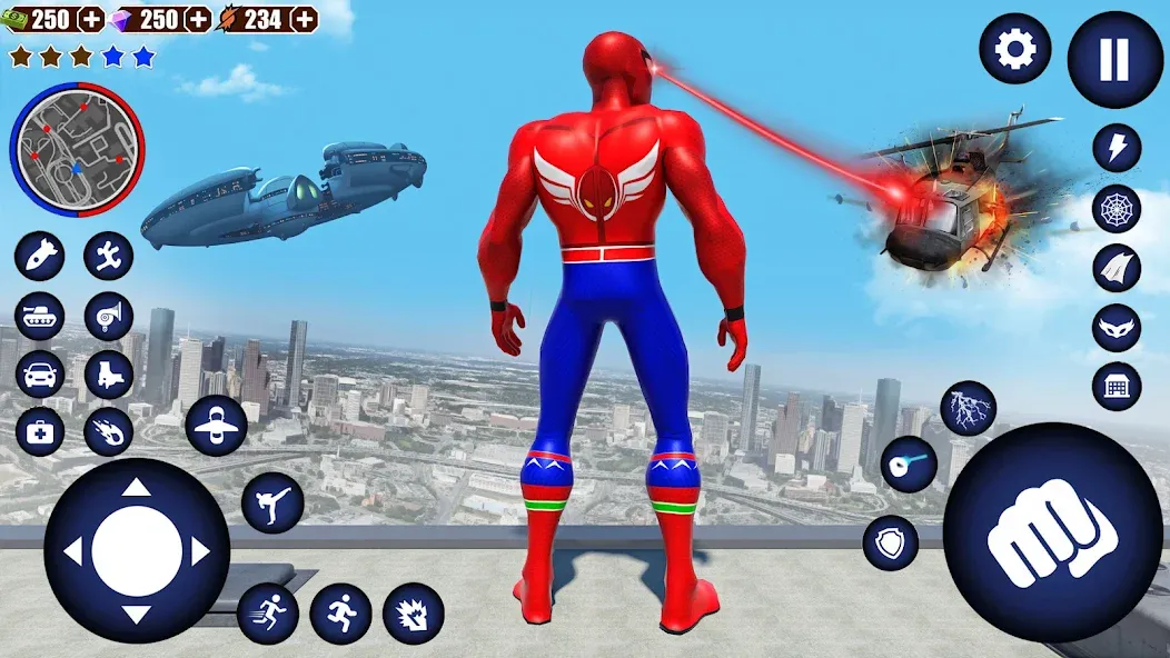 Flying Superhero Robot Games на Андроид — Много денег — скриншот 3