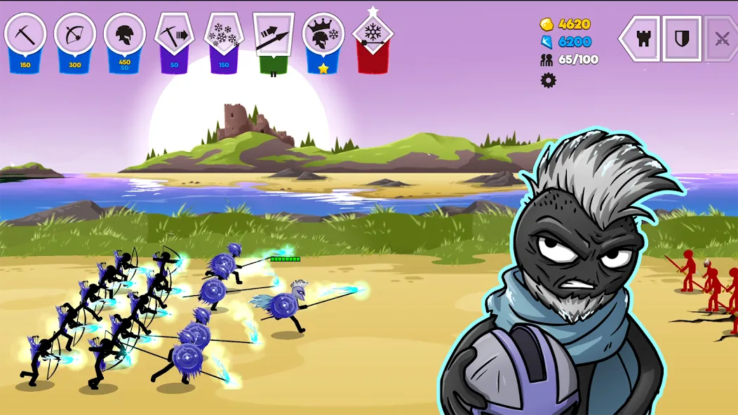 Stick War: Saga на Андроид — Мод Много денег — скриншот 1