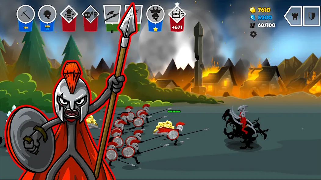 Stick War: Saga на Андроид — Мод Много денег — скриншот 3