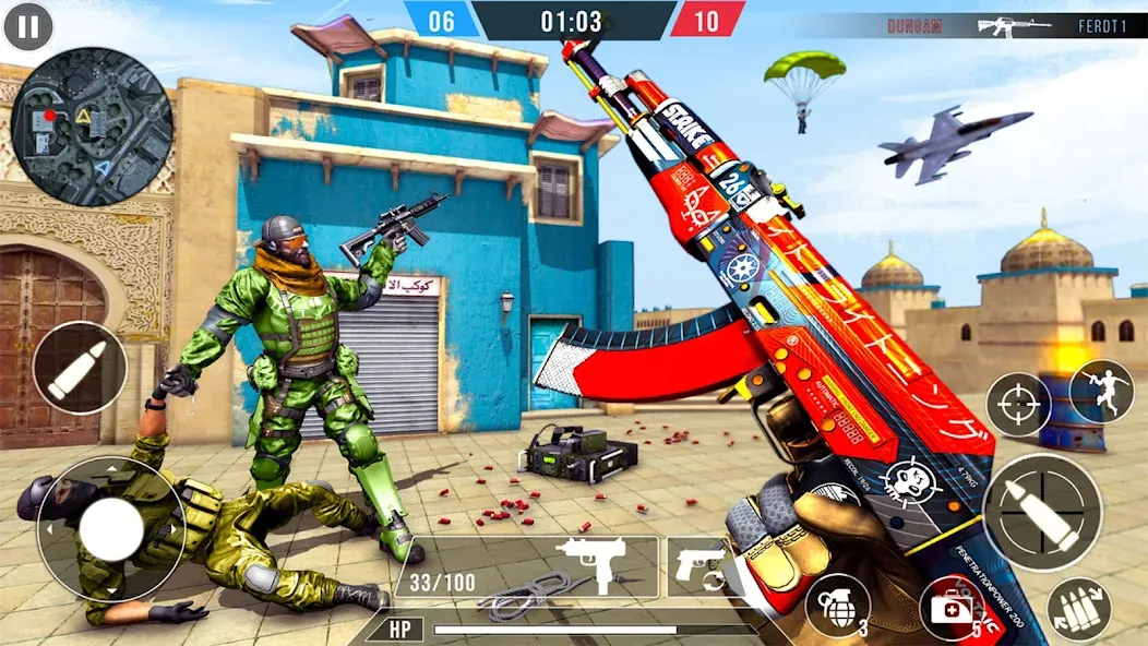 FPS Commando Terrorist Strike MOD — Бесконечные патроны на Андроид — скриншот 3
