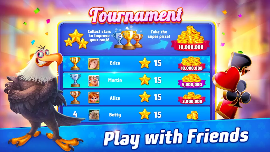Solitaire TriPeaks Journey — Мод: Много денег — скриншот 3