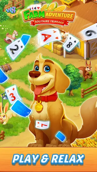 Solitaire Farm Adventure на Андроид — Мод Много денег и без рекламы — скриншот 1