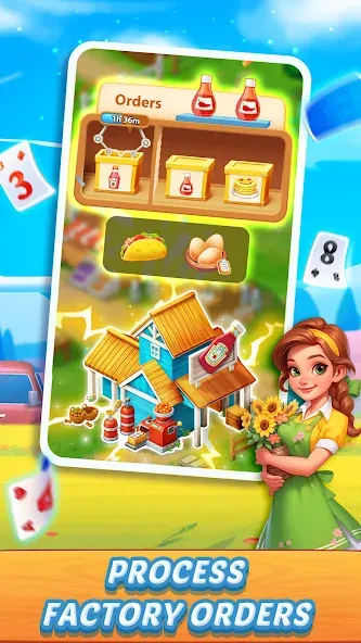 Solitaire Farm Adventure на Андроид — Мод Много денег и без рекламы — скриншот 3