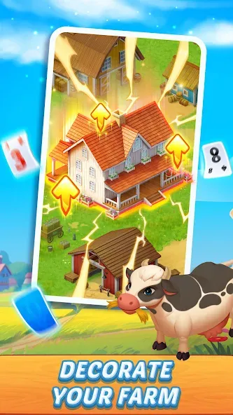 Solitaire Farm Adventure на Андроид — Мод Много денег и без рекламы — скриншот 4