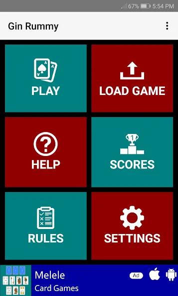 Взломанная Gin Rummy на Андроид — Много денег — скриншот 1 Взломанная Gin Rummy на Андроид — Много денег — скриншот 1